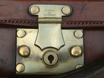 Mooie Tan Lederen Luxe Jaren 1920 Finnigans Koffer met Sleutel Tassen & portemonnees Bagage & Reizen Koffers 